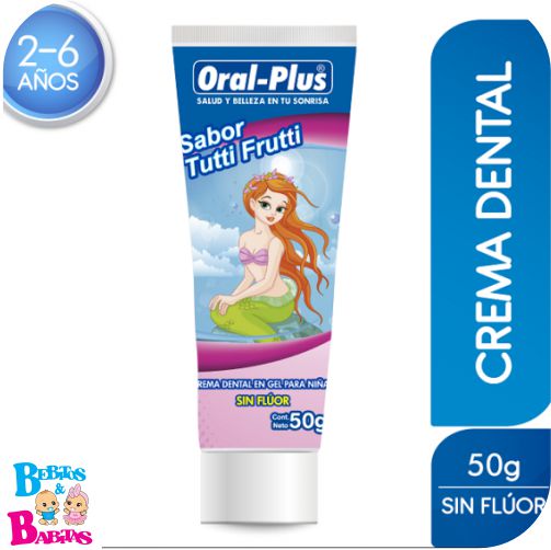CREMA DE DIENTES ORAL PLUS 70gr SIN FLUOR TUTTIFRUTTI NIÑA