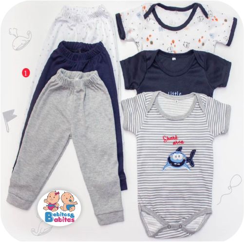 SET 3 PANTALONES Y 3 BODYS FORBABYS 1322