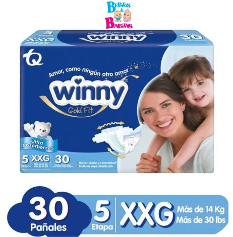 PAÑAL WINNY GOLD 5/XXG x30 unds