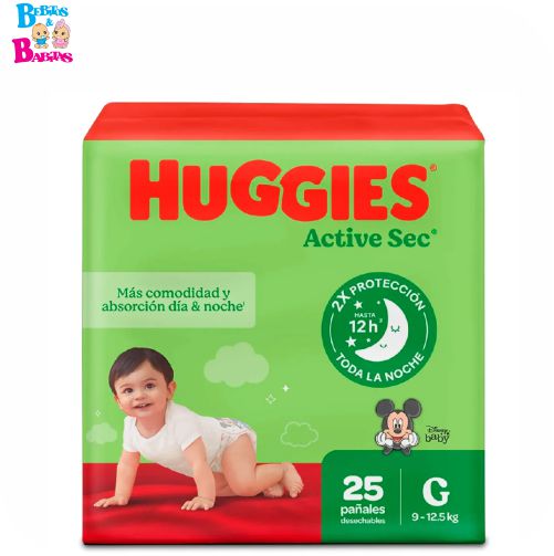 PAÑAL HUGGIES ACTIVE 3G x25 unds