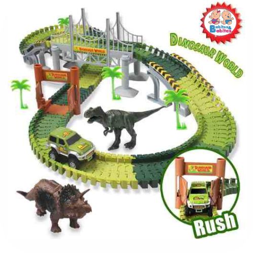 PISTA DE CARROS DINOSAURIOS 44pz  N3054
