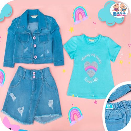 CONJUNTO FALDA SHORT FORBABYS CHAQUETA NIÑA 40139