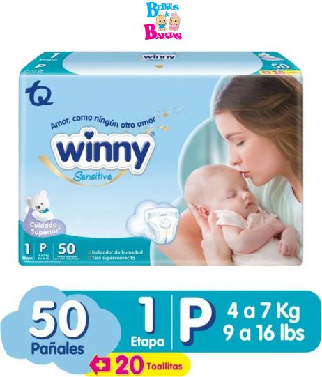 PAÑAL WINNY SENSITIVE 1/P x50 unds