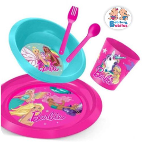 VAJILLA BARBIE SET 5pz