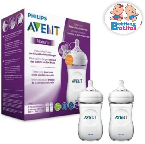 TETERO AVENT 9oz NATURAL AZUL x2 SCF033/27