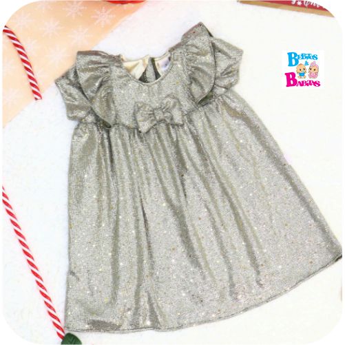 VESTIDO PUNTOS DORADOS MOÑO 30680