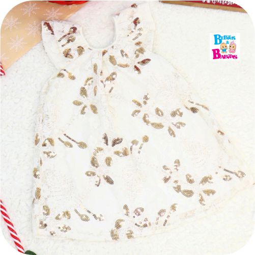 VESTIDO HERMOSO MANGA CORTA DORADO 30673