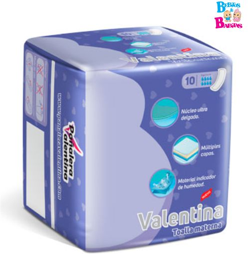 TOALLAS MATERNAS VALENTINA x10