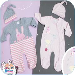 PIJAMA FORBABYS ENTERIZA Y GORRO x2 10185