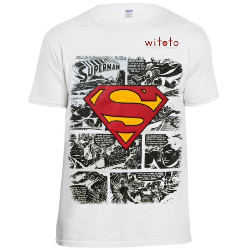 CAMISETA HOMBRE COMIC SUPERMAN BLANCA