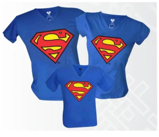 CAMISETA HOMBRE LOGO SUPERMAN AZUL