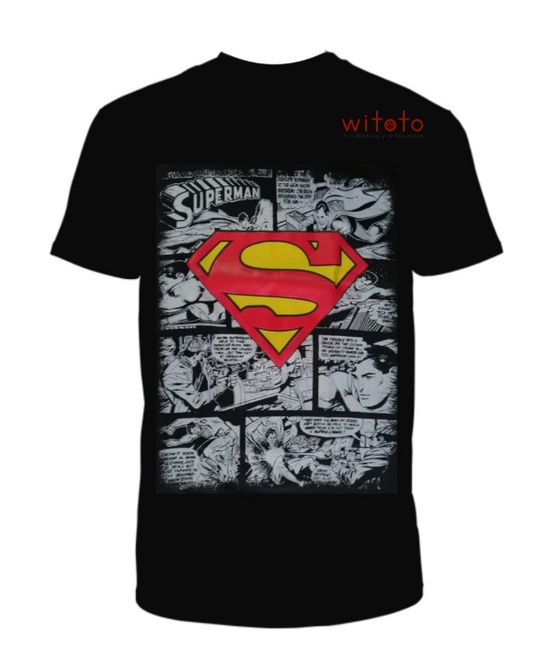 CAMISETA HOMBRE COMIC SUPERMAN NEGRA