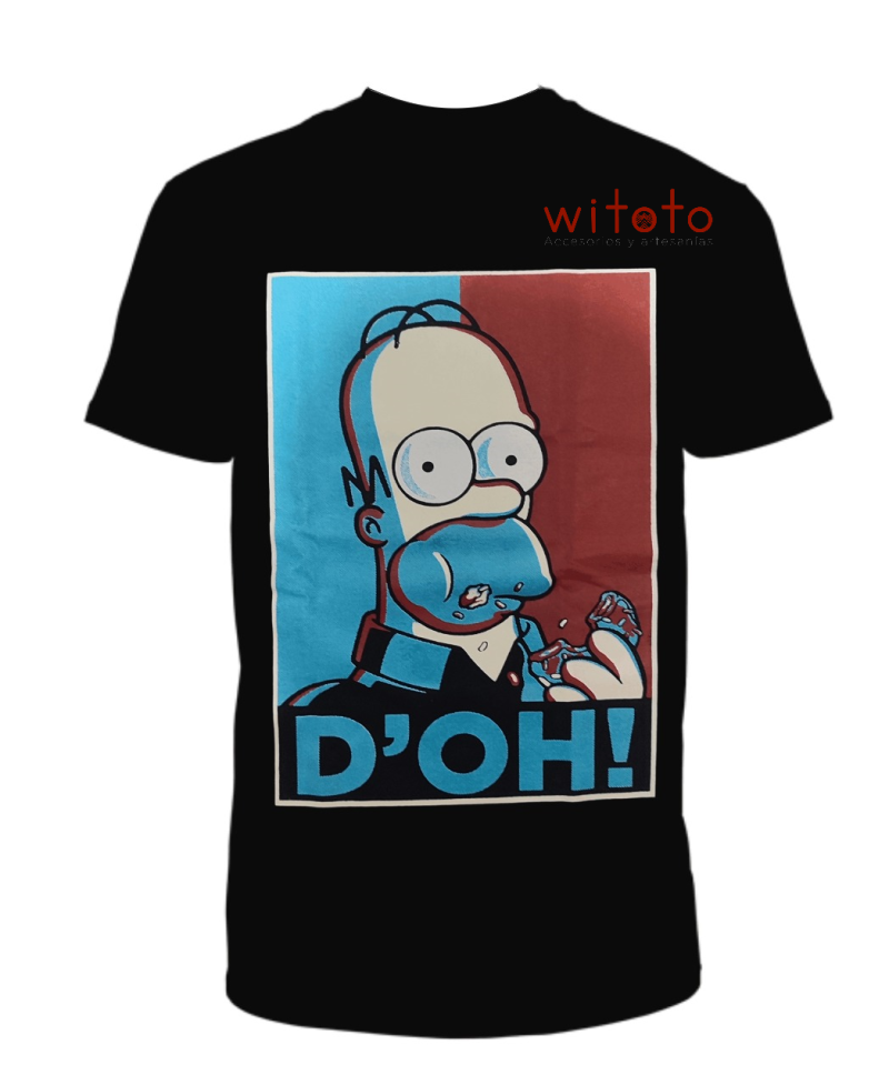 CAMISETA HOMBRE HOMERO D OH NEGRA