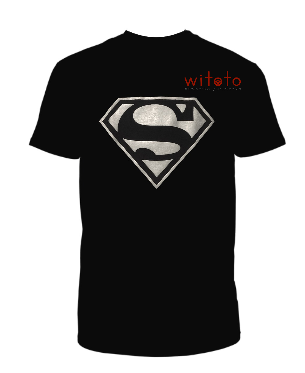 CAMISETA HOMBRE SUPERMAN PLATEADO ROCK