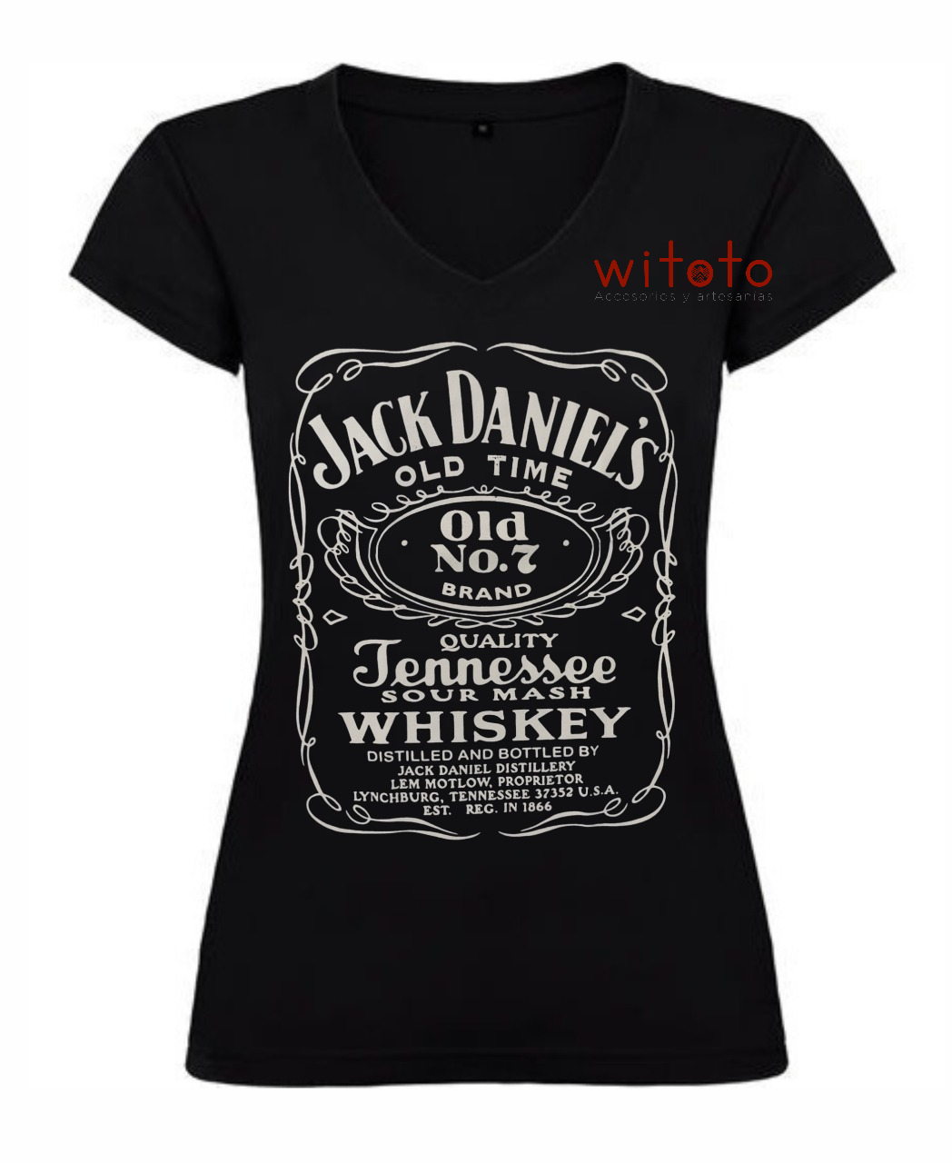 CAMISETA DAMA JACK DANIELS NEGRA