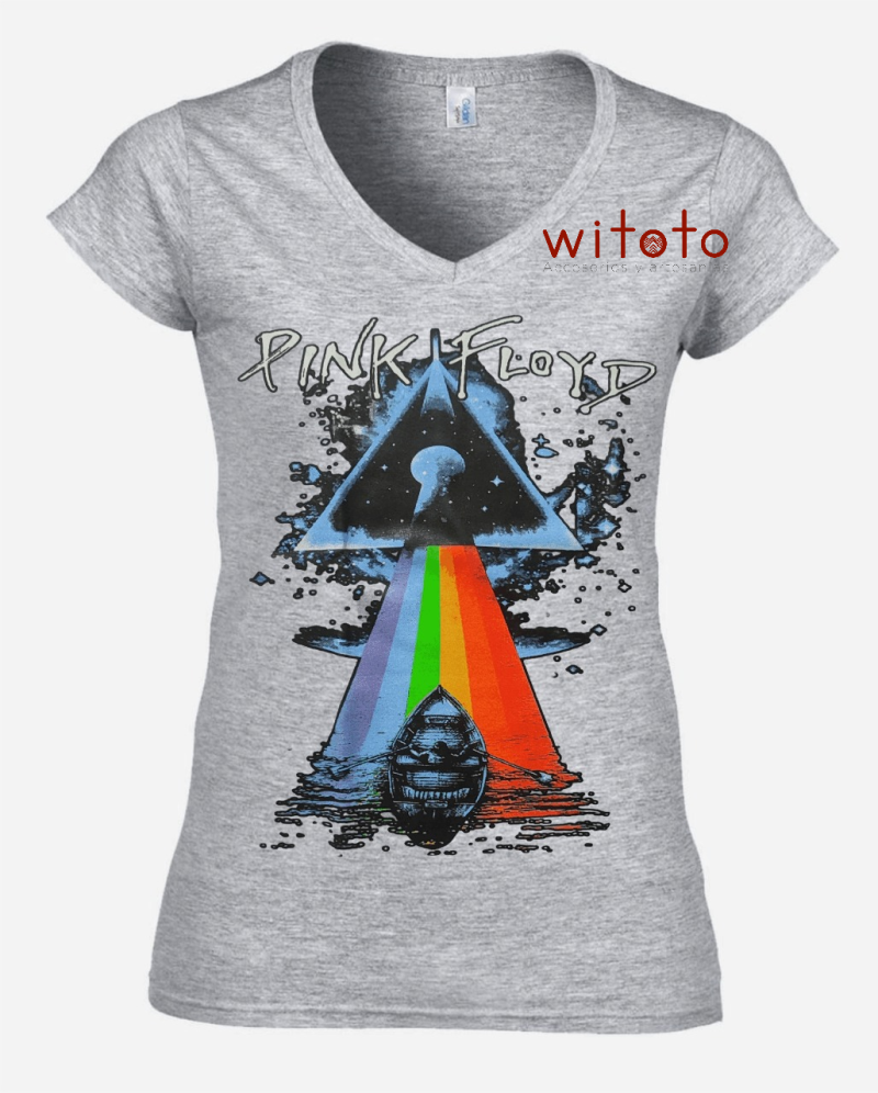 CAMISETA DAMA PINK FLOYD GRIS 3