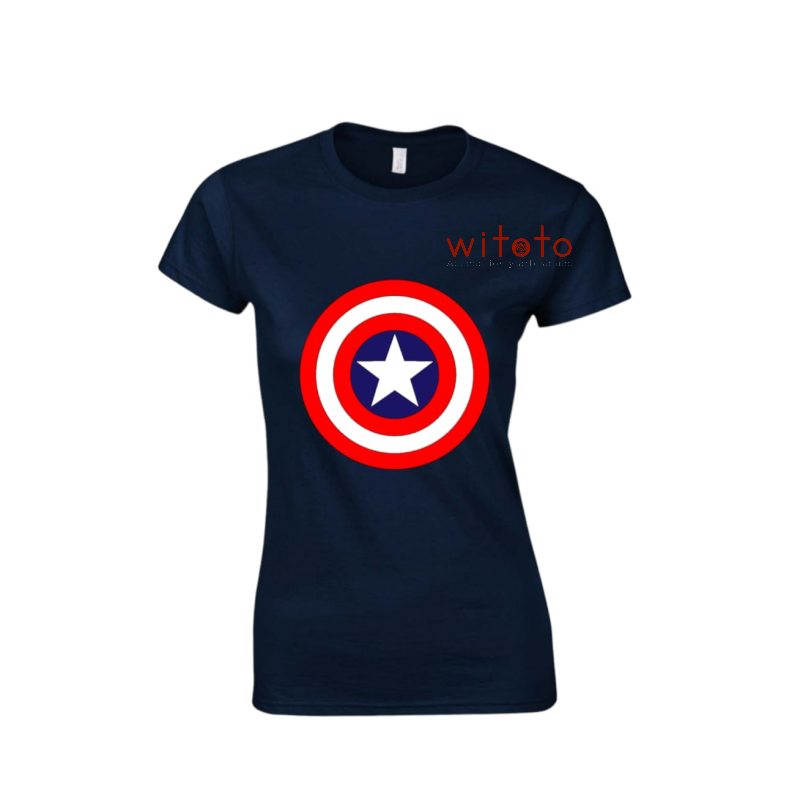 CAMISETA DAMA LOGO CAPITAN AMERICA CUELLO R