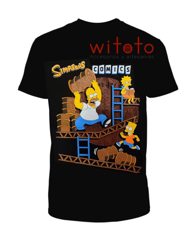CAMISETA HOMBRE COMIC SIMPSON NEGRA