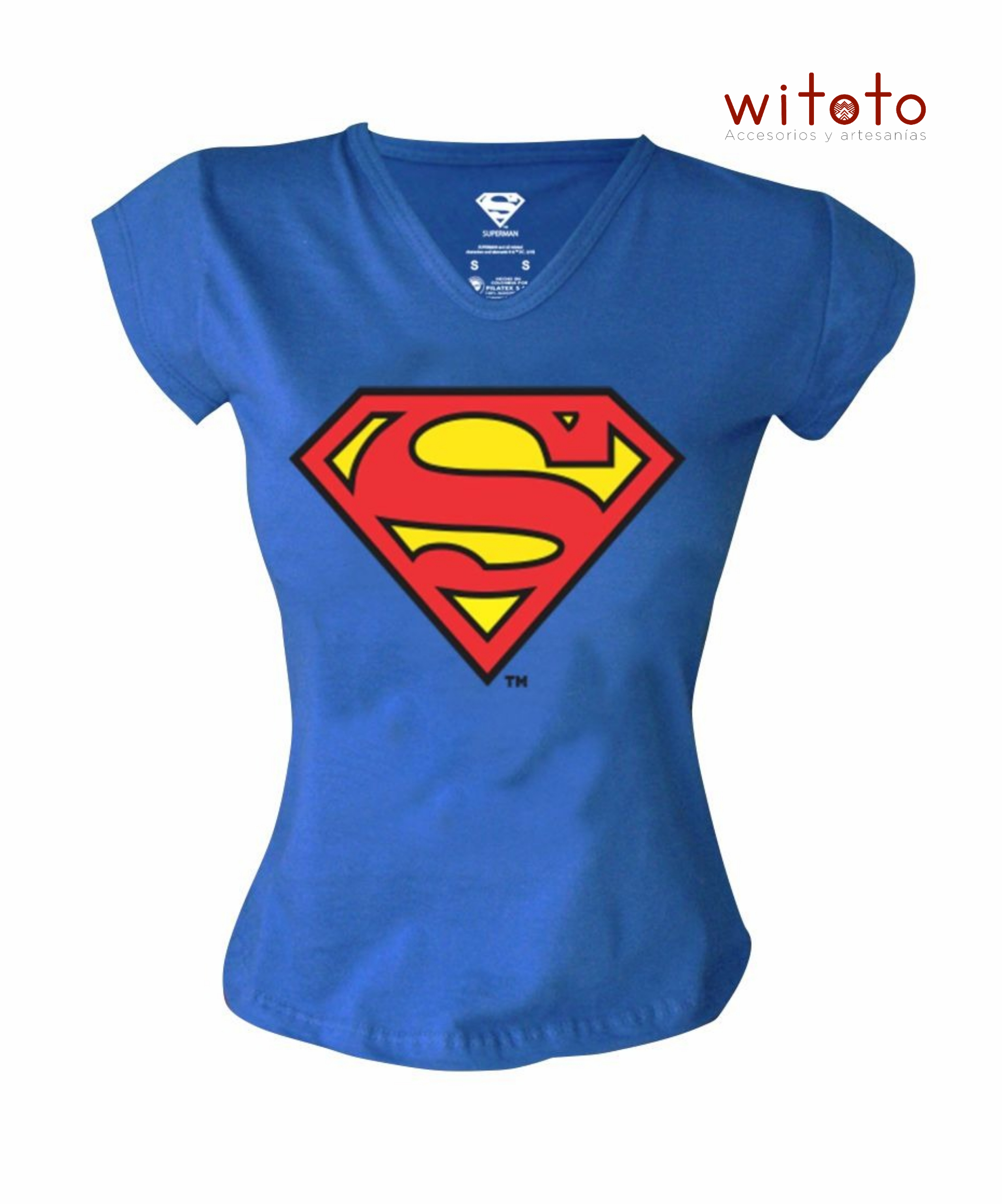 CAMISETA DAMA LOGO SUPERMAN AZUL