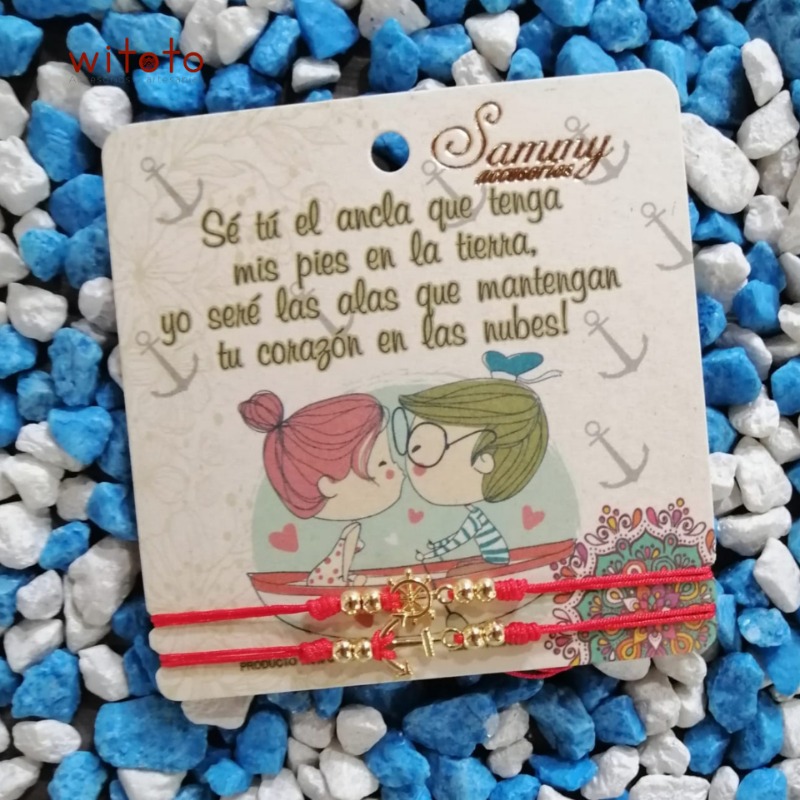 PULSERAS DE PAREJA ANCLA Y TIMON