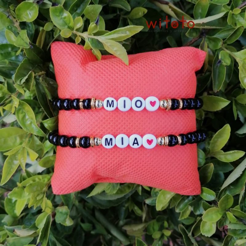 PULSERAS PARA PAREJA MIO Y MIA