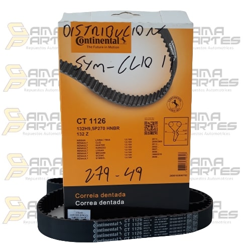 CORREA DISTRIBUCION SYMBOL CLIO II-MEGANE-SCENIC-KANGOO-SANDERO-LOGAN-DUSTER CONTINENTAL CT-1126/12D