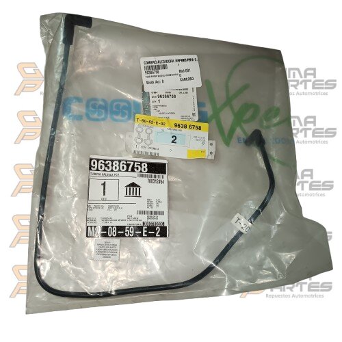 MANGUERA PURGA GASOLINA AVEO 1.4/1.6 (VALVULA CANISTER A TANQUE DE COMBUSTUBLE) ORIG 96386758