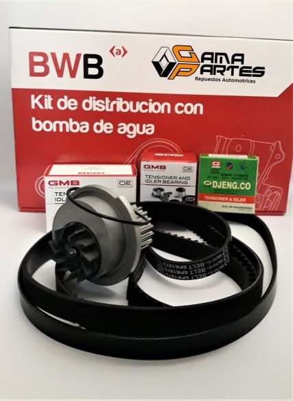 KIT DISTRIBUCION AVEO 16V-OPTRA (3 TENSORES-2 CORREAS-1 BOMBA AGUA) BORG WARNER KWA144/127DR