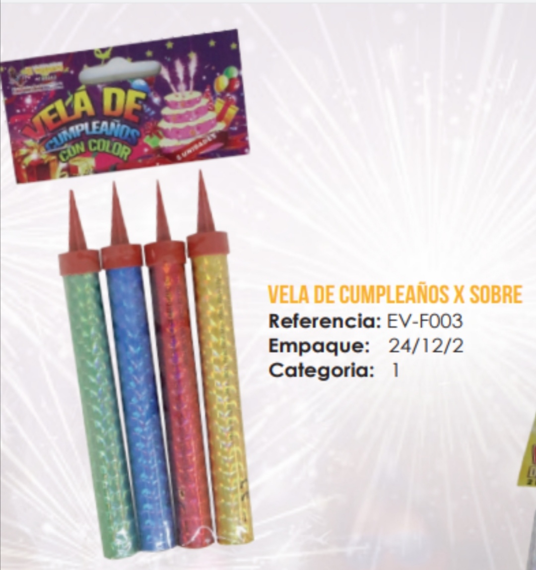 ESTUCHE X4 UND VELA DE CUMPLEAÑOS NO OLOR