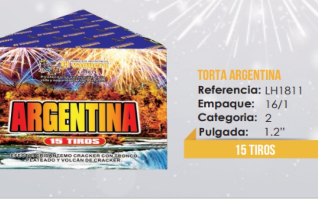 TORTA  ARGENTINA 15 TIROS 1.2"