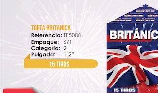 TORTA BRITANICA DE 15 TIROS 1.2"