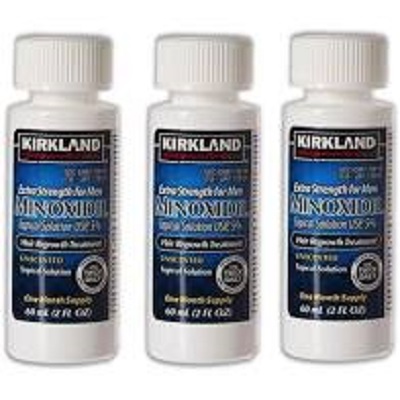 TRES FRASCOS MINOXIDIL DE 60 ML. CADA UNO KIRKLAND NUEVO CABELLO