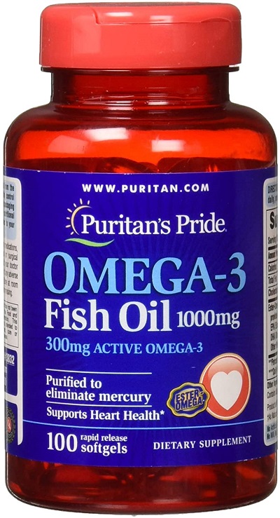 OMEGA 3 FISH OIL DE 100 CAPSULAS SALUD CARDIOVASCULAR PURITAN PRIDE
