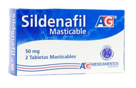 Sildenafil masticable 50 mg X 2 tabletas ag
