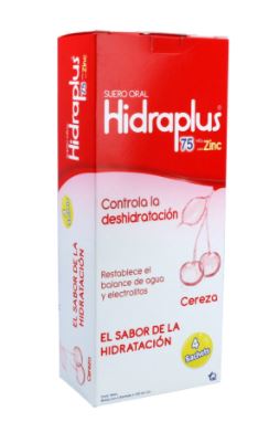 HIDRAPLUS 75 CON ZINC CAJA X 4 SACHETS SABOR A CEREZA