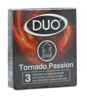CONDONES DUO TORNADO PASSION X 3 UND