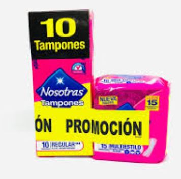 TAMPONES SIN APLICADOR REGULAR X 10 UND + PROTEC (NOSOTRAS)