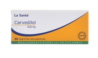 CARVEDILOL 6,25 mg X 10 TABLETAS (LA SANTÉ)