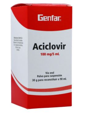 ACICLOVIR 100 mg SUSPENSIÓN X 90 ml GENFAR