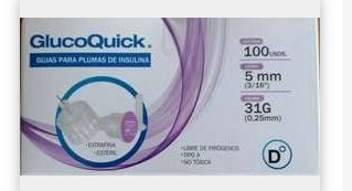 AGUJAS PARA PLUMAS DE INSULINA 5mm/31G (GLUCOQUICK)