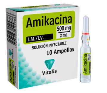AMIKACINA 500 mg AMPOLLA X 1 ML (VITALIS)