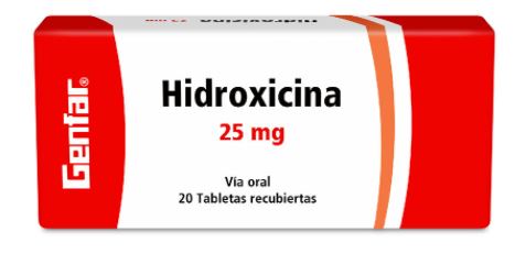 HIDROXICINA 25 mg  X 20 TABLETAS GENFAR
