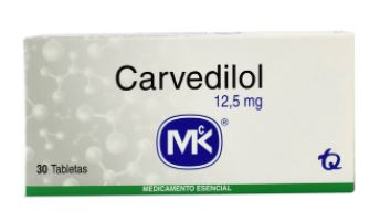 CARVEDILOL 12,5 mg CAJA X 30 TABLETAS MK