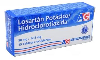 LOSARTAN + HIDROCLOROTIAZIDA 50mg/12,5 mg CAJA X 15 TABLETAS (AG)