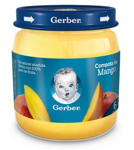 COMPOTA GERBER FRASCO X 113 g  SABOR A MANGO