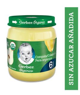COMPOTA GERBER FRASCO X 113 g  SABOR PERA ORGANICO