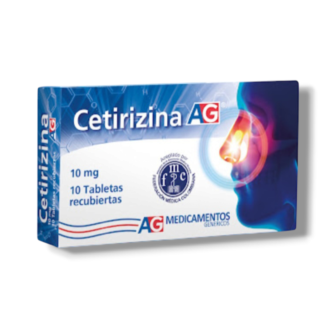 CETIRIZINA 10 mg CAJA X 10 TABLETAS AG