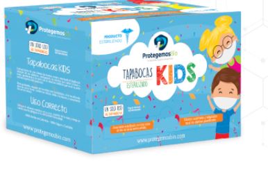 TAPABOCA AZUL ESTERILIZADO KIDS  CAJA X 50 UNIDADES PROTEGEMOS BIO