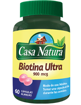 BIOTINA ULTRA 900 mcg FRASCO X 60 CÁPSULAS BLANDAS CASA NATURA