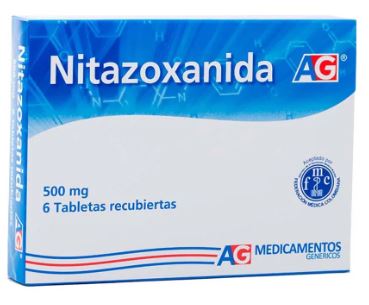 NITAZOXANIDA 500 mg CAJA X 6 TABLETAS AG